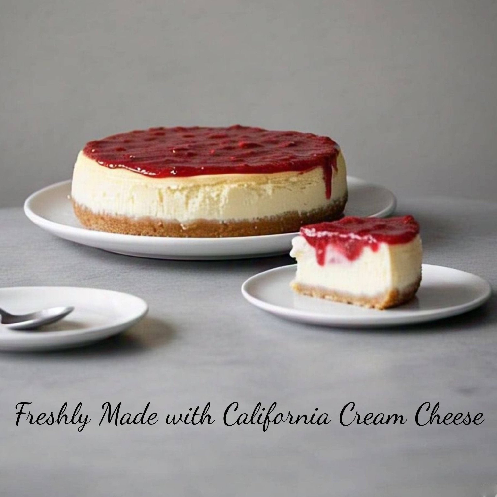 Andy Anand Gluten Free Sugar Free Strawberry Cheesecake 9" - No Preservatives or Chemicals, Creamily Topped, Best Cheesecake Near Me For Celebrations & Dessert Lovers (3.4 lbs)