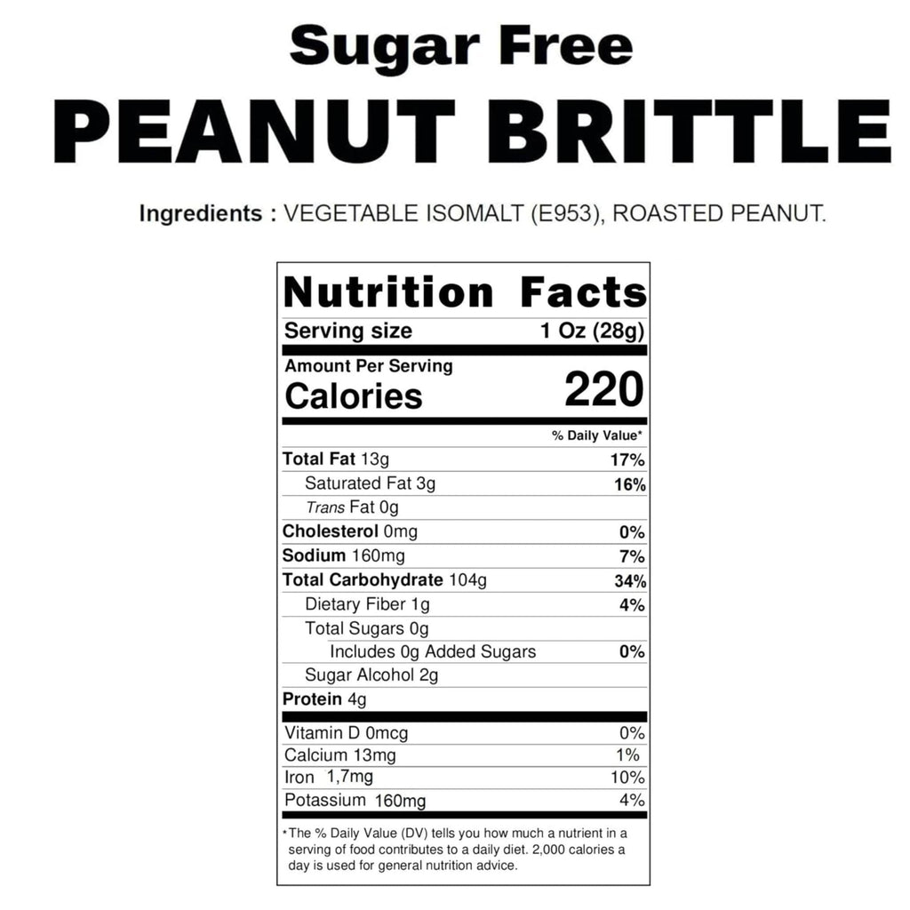 Andy Anand Handmade Sugar Free Peanut Brittle 1 lbs, Indulge in Pure Delight! Sugar Free Peanut Brittle: A Guilt-Free Snack for Any Time