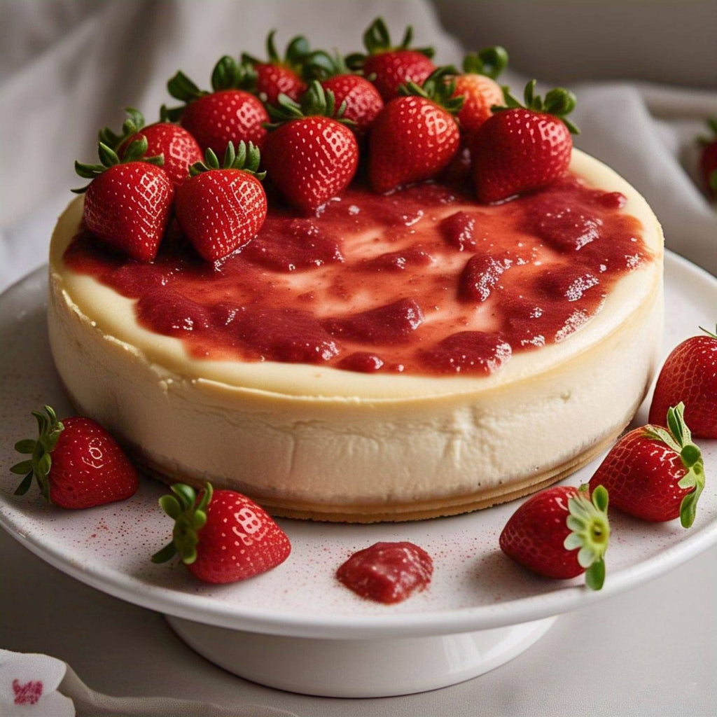 Andy Anand Indulgent Sugar Free Strawberry Cake 9" - Creamy Blissful Cake Amazing No Sugar Added Cakes From Bakery (2 lbs)