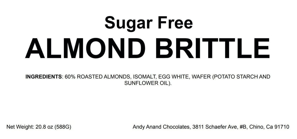 Andy Anand Sugar Free Almond Brittle Nougat -Turron, Gluten Free, Crunchy, European Sugar Free Turron Taste in Every Bite, Made in Europe