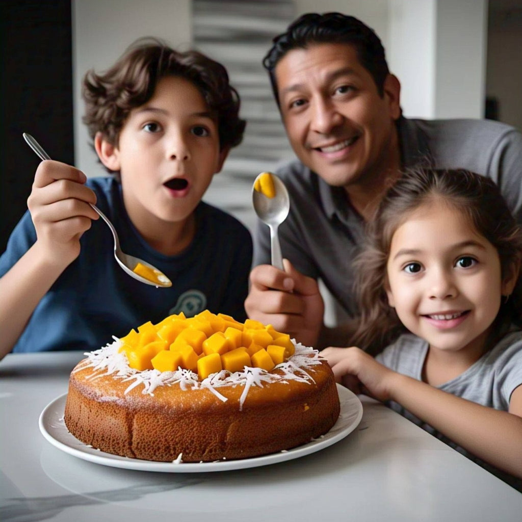 ANDY ANAND CHOCOLATIER Sugar Free Mango Coconut Cake, Enjoy the Amazing Taste of a Classic Cake Without the Sugar, Dunked in Fresh Mango Puree, Traditional Recipe and Perfect for Guilt Free Celebrations (2.5 lb)