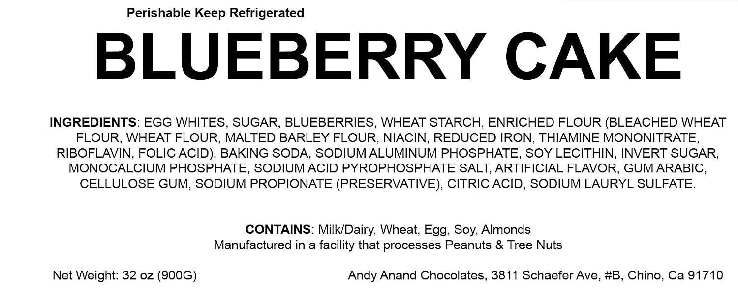 Andy Anand's Traditional Blueberry Cake 9" - Daily Freshly Baked Moist Decadent Cakes From Bakery - Indulge in Creamy Bliss (2.8 lbs)