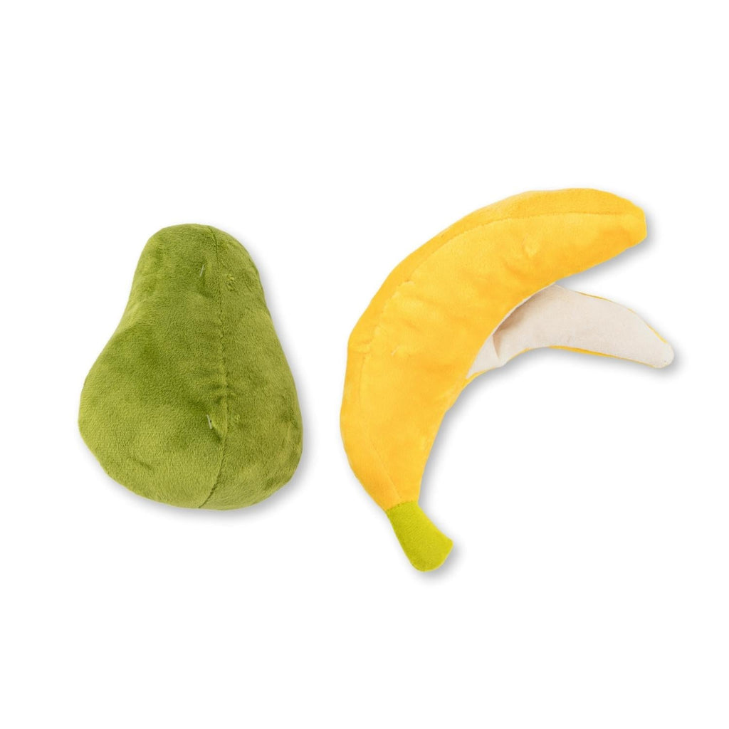 Avocado & Banana Plush Dog Toy Gift Set – with Squeaker & Crinkle Paper for Fun Play