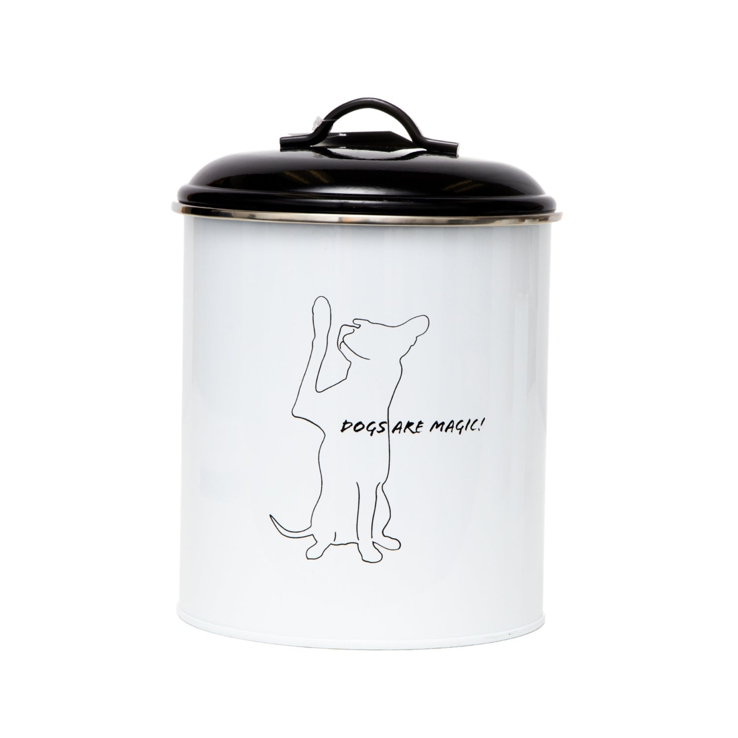 Country Living Set of 3 Pet Treat Storage Canisters – Black & White