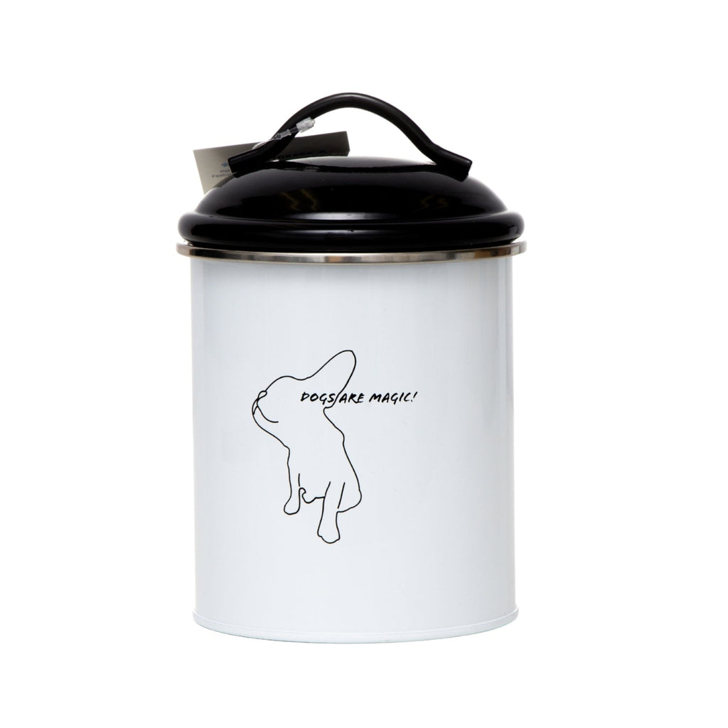 Country Living Set of 3 Pet Treat Storage Canisters – Black & White