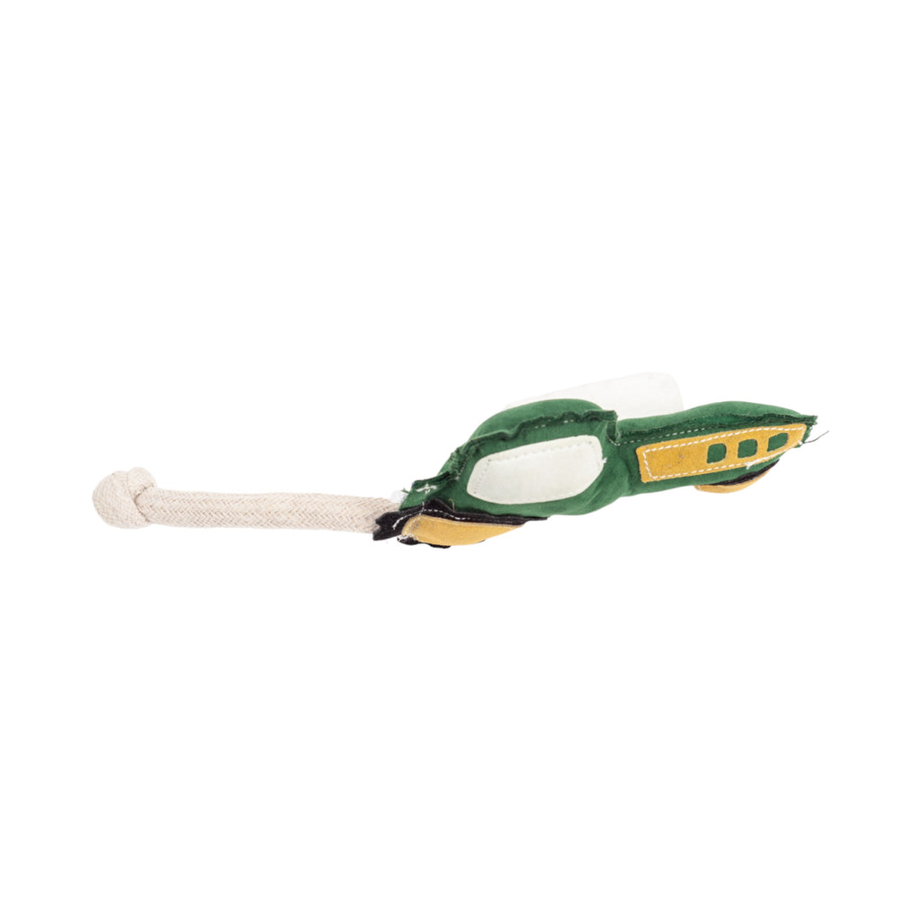 Country Living Faux Leather Green Tractor Dog Chew Toy, Durable, Safe and Non-Toxic