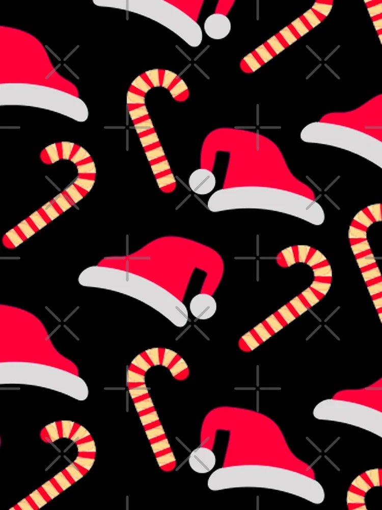 Candy Cane and Santa Hat Pattern