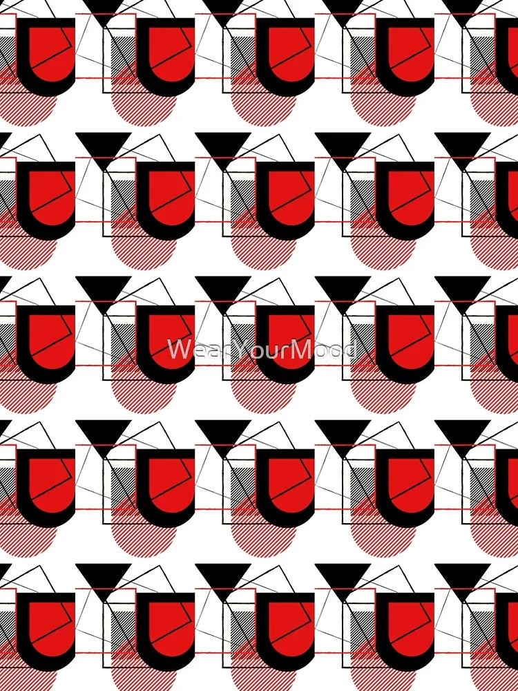 Black and Red Abstract Modern Geometric Gift