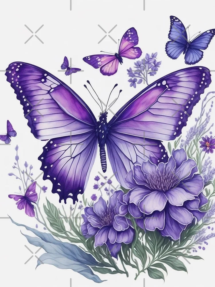 Captivating Purple Butterflies on Flower | 3d purple butterflies | Perfect Gift Idea