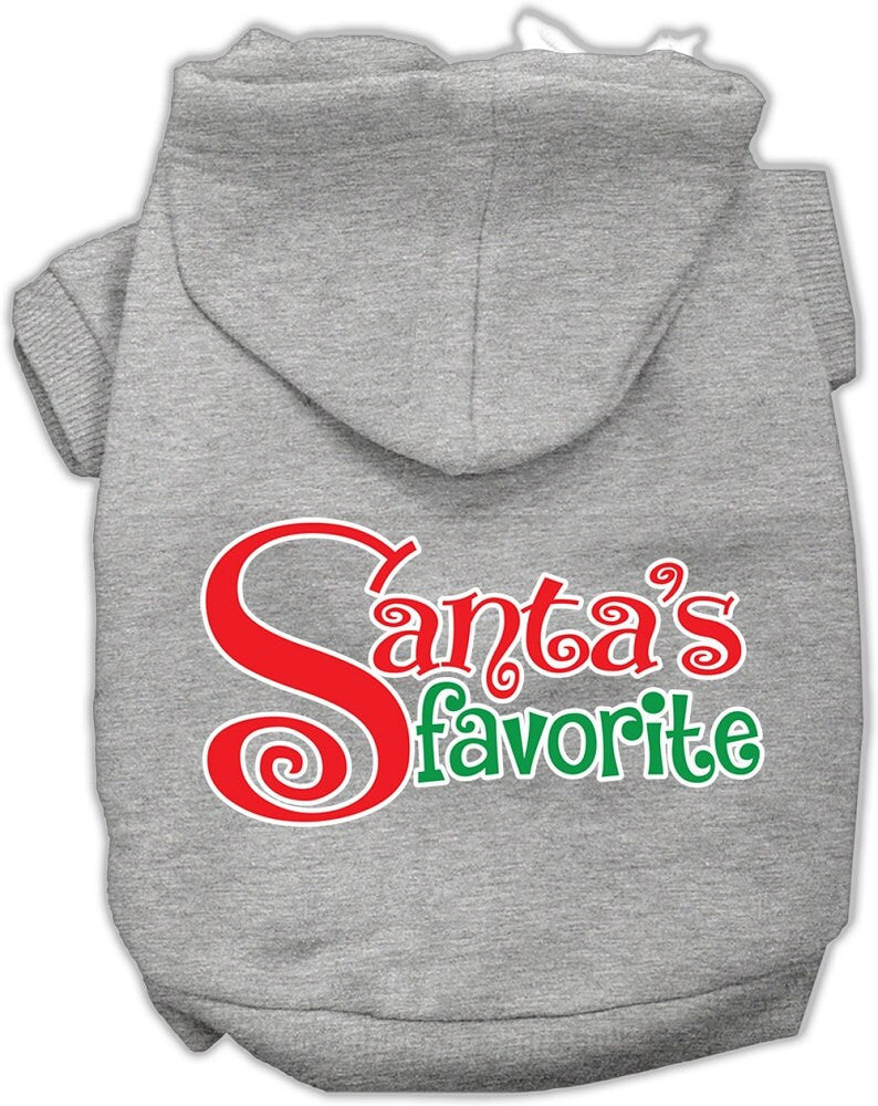 Christmas Pet Hoodie Screen Printed, "Santa's Favorite"