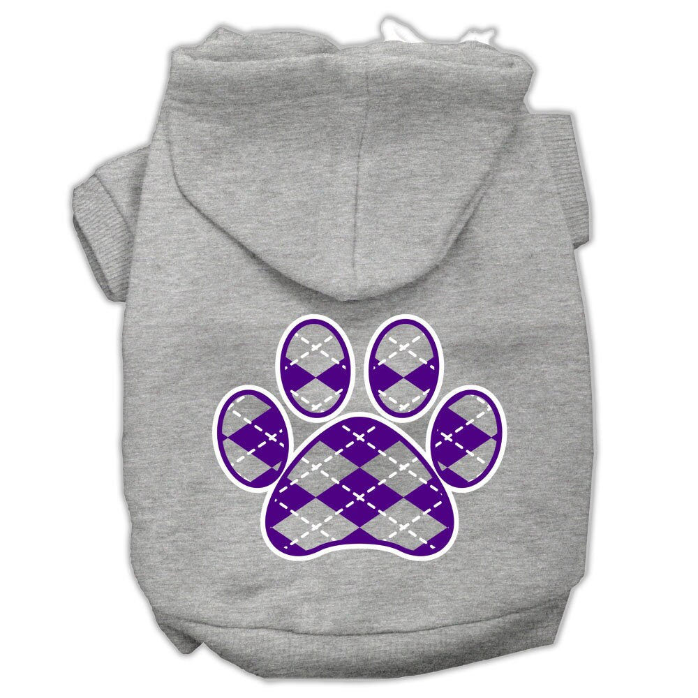 Pet Hoodie "Purple Argyle Paw"