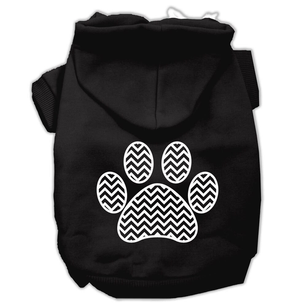 Pet Hoodie "Chevron Paw Print"