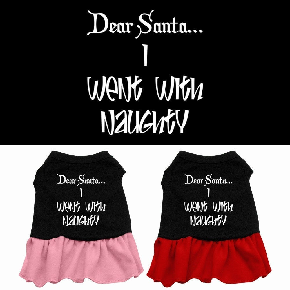 Christmas Pet Dress "Dear Santa, I Went With Naughty"