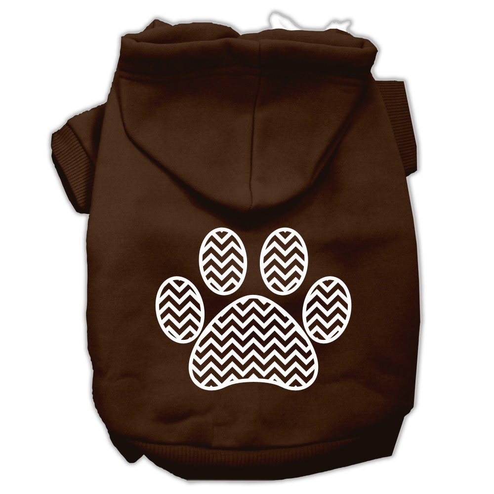 Pet Hoodie "Chevron Paw Print"