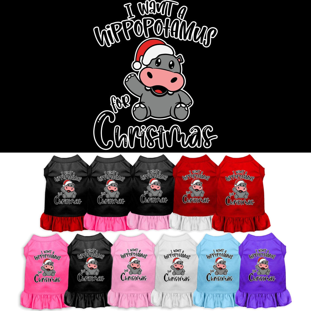 Christmas Pet Dress "I Want A Hippopotamus For Christmas"