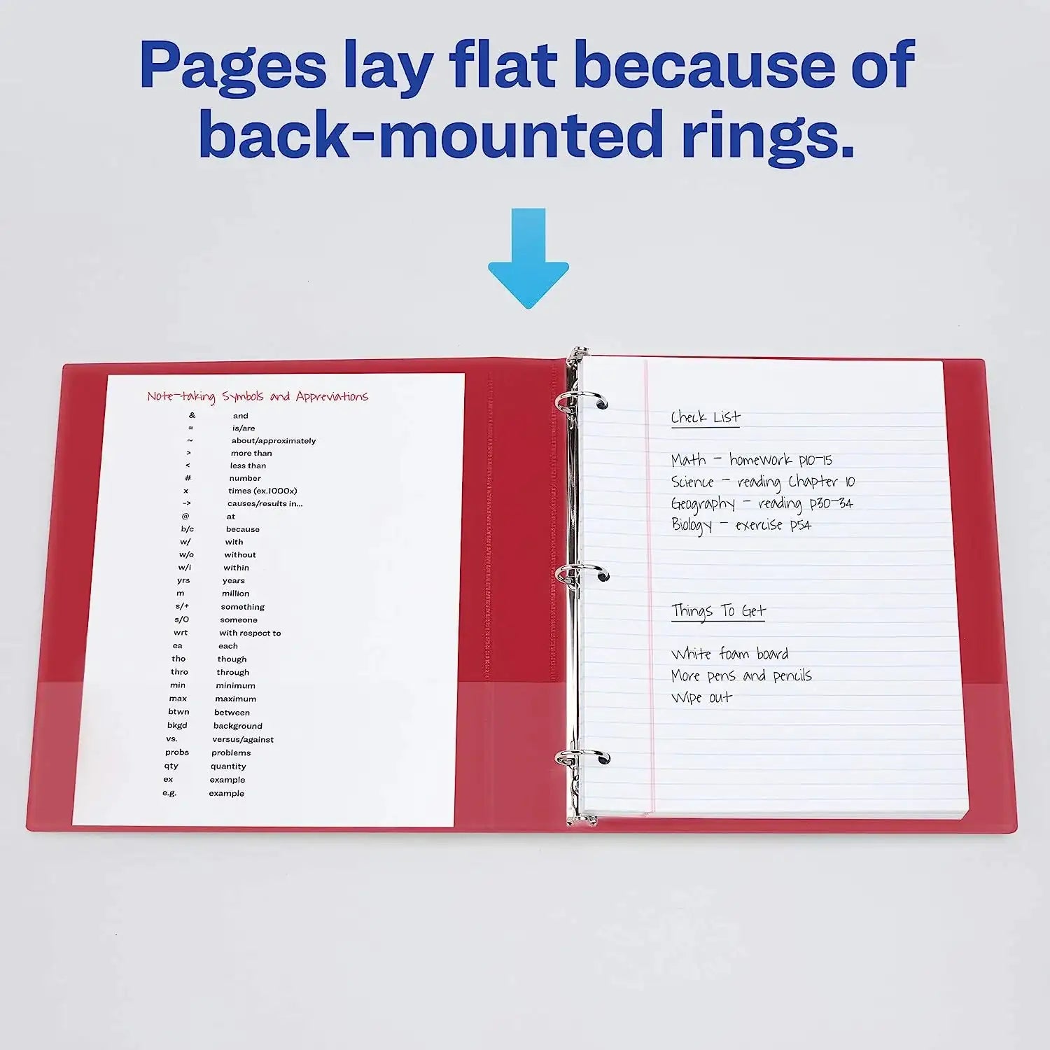 3 Ring Binder- 1" - Red