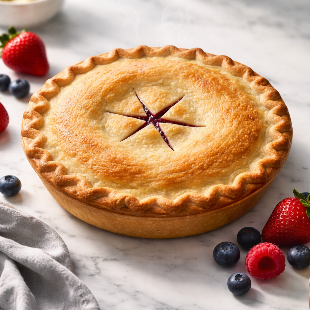 Andy Anand Sugar-Free Mixed Berry Pie, 2.6  lbs - Handcrafted Strawberries, Blueberries & Blackberries - Freshly Baked, Guilt-Free Dessert in Reusable Serving Tray - Perfect for Birthdays & Holidays