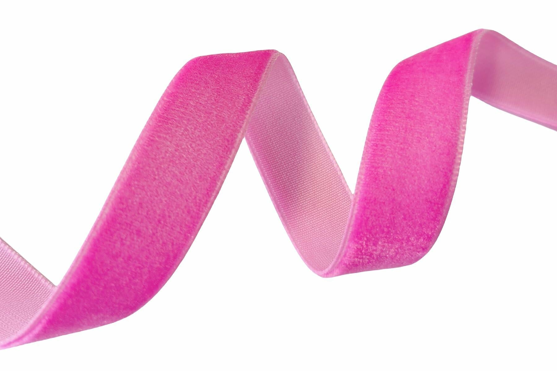 Abbaoww Hot Pink Velvet Ribbon 1 Inch x 25 Yards Single Face Crafts