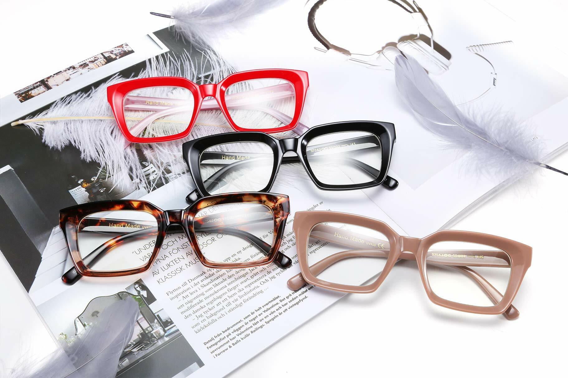 FEISEDY B2461 Square Thick Eyeglasses Frame Classic Unisex Eyewear