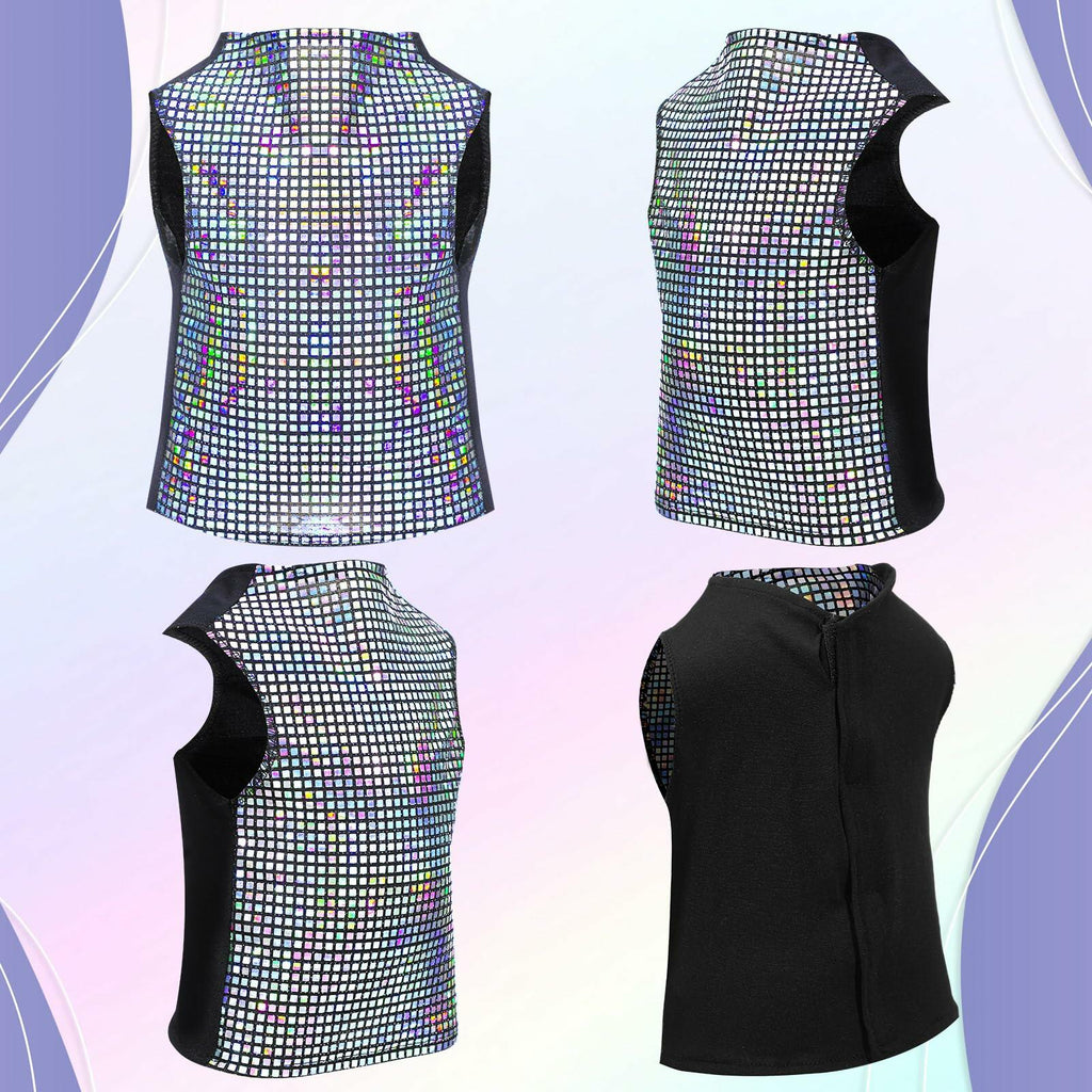 Huhumy Dog Costume Set M Disco Sequins Shirt & Disco Ball Headband