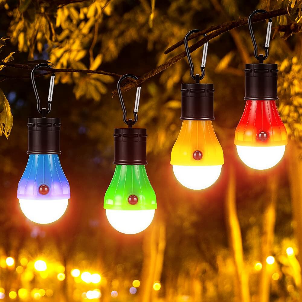 Doukey Portable LED Camping Lantern 4 Pack Emergency Light for Hiking