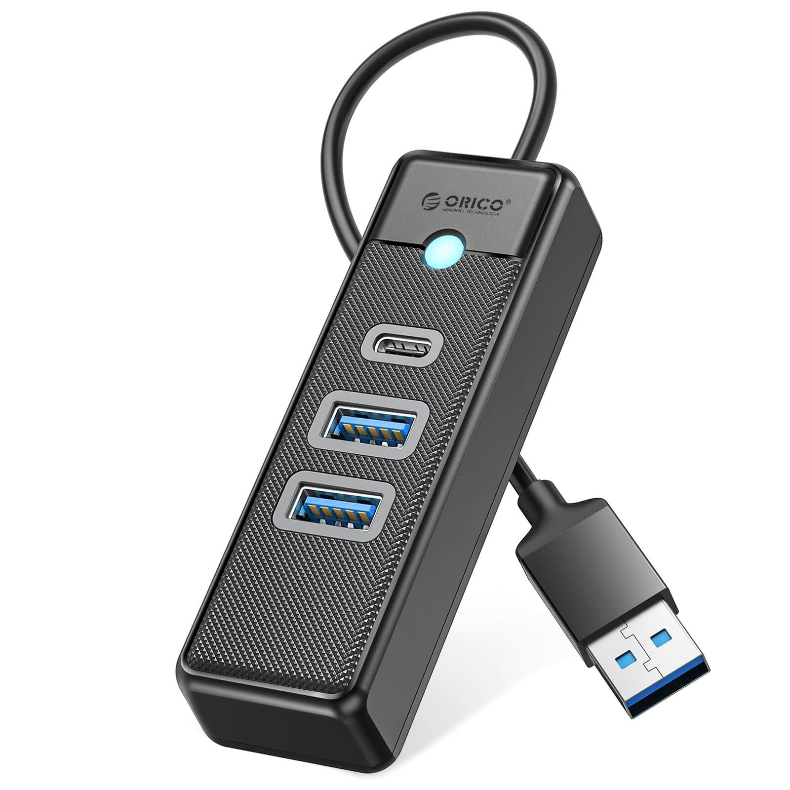 ORICO 4-Port USB 3.0 Hub with 0.49ft Cable Blue Fast Data Transfer