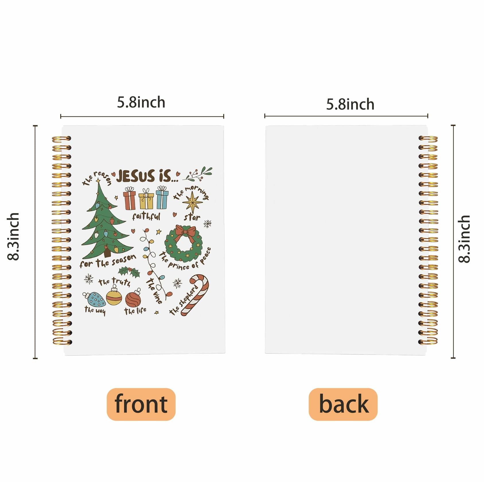 Ecezatik Christmas Notebook Jesus Is the Season 5.5x8.3 Inch Spiral