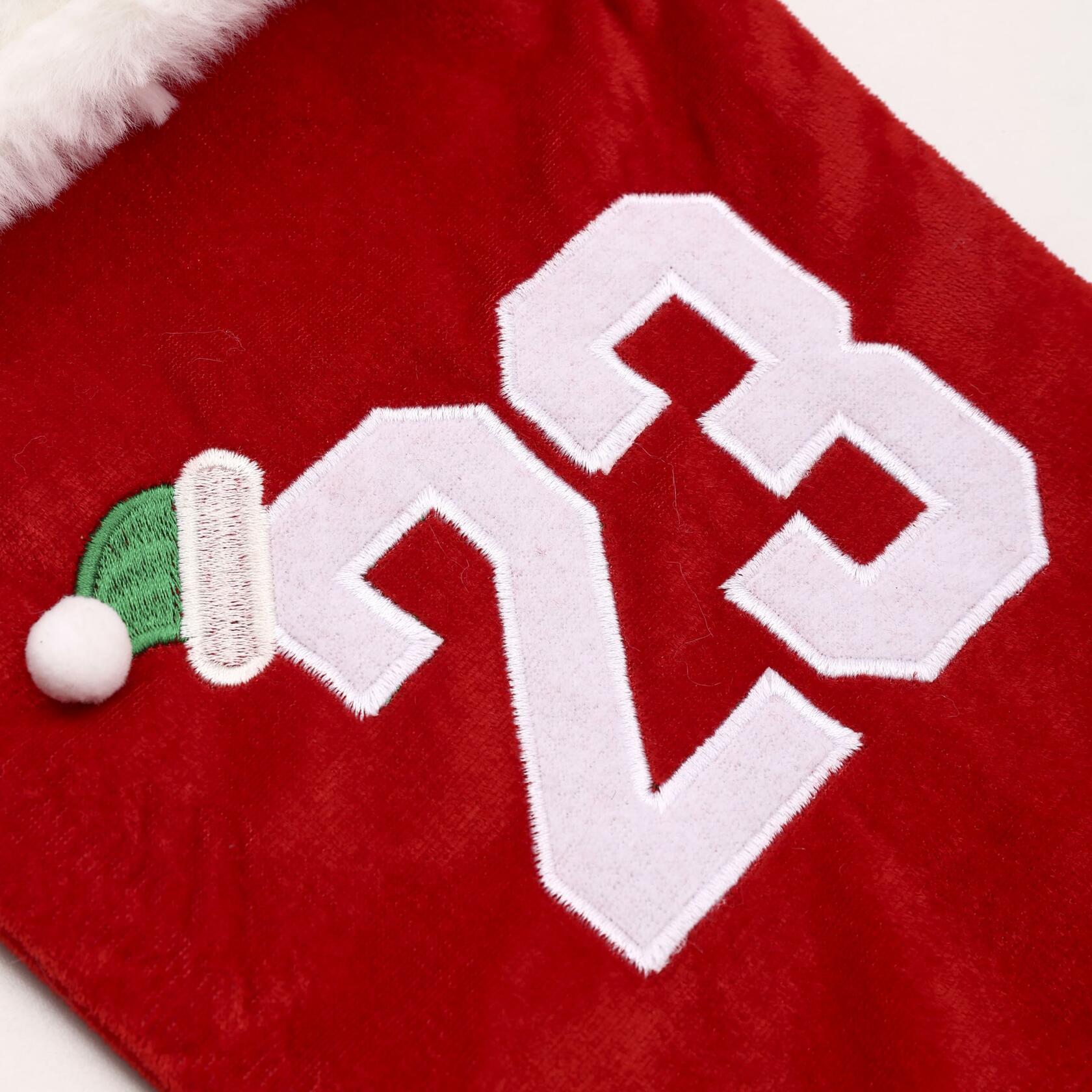BELISHMIE 20-Inch Red Christmas Stocking Gold Embroidered Number 23
