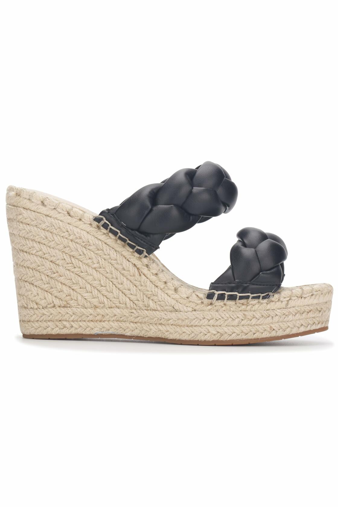 Kenneth Cole New York Olivia Braid Wedge Sandal Black Size 6