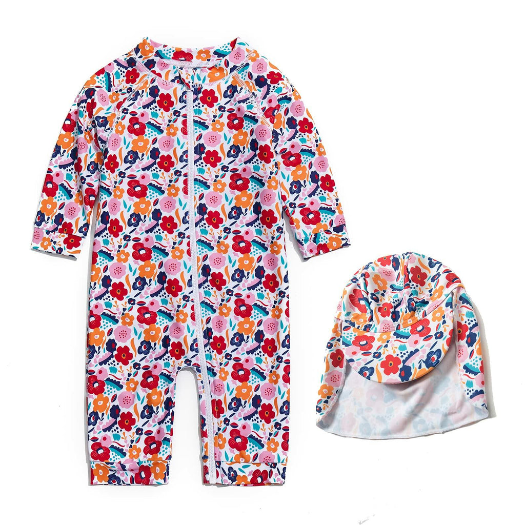 Agreeone Toddler Girls One Piece Swimsuit UPF 50+ Rashguard Ice Cream Size 3-6M