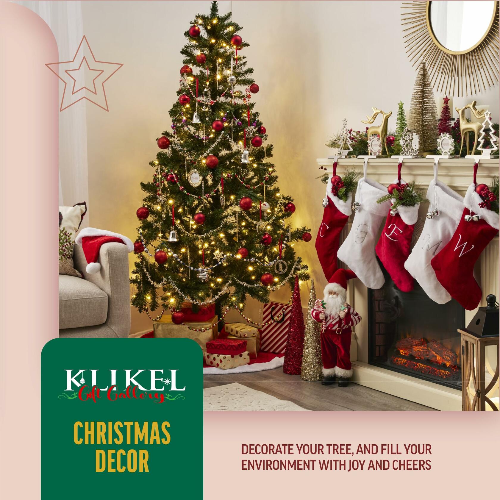 Klikel Metal Christmas Stocking Holder White Snowflake Snowman MPN 83411