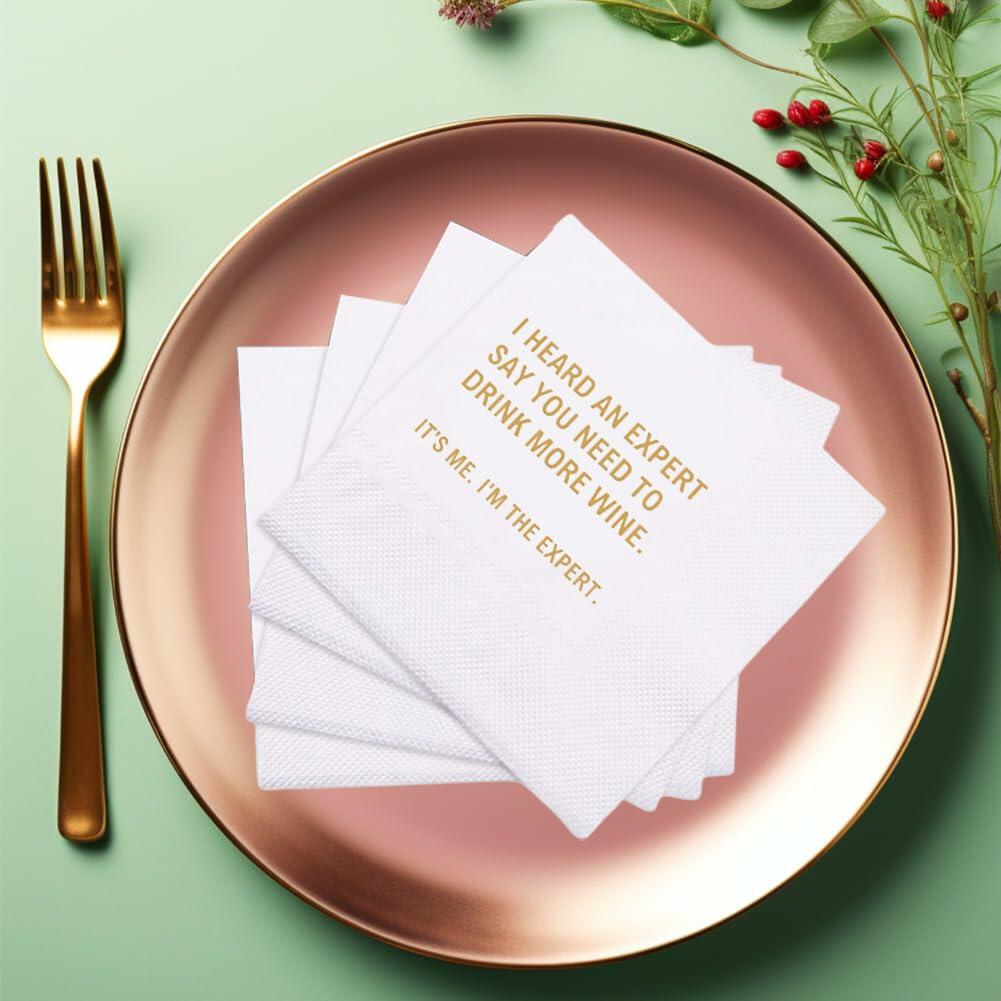 VOWFOO Funny Quote Cocktail Napkins 100pcs 4.5x4.5in 2-ply We Were Cool