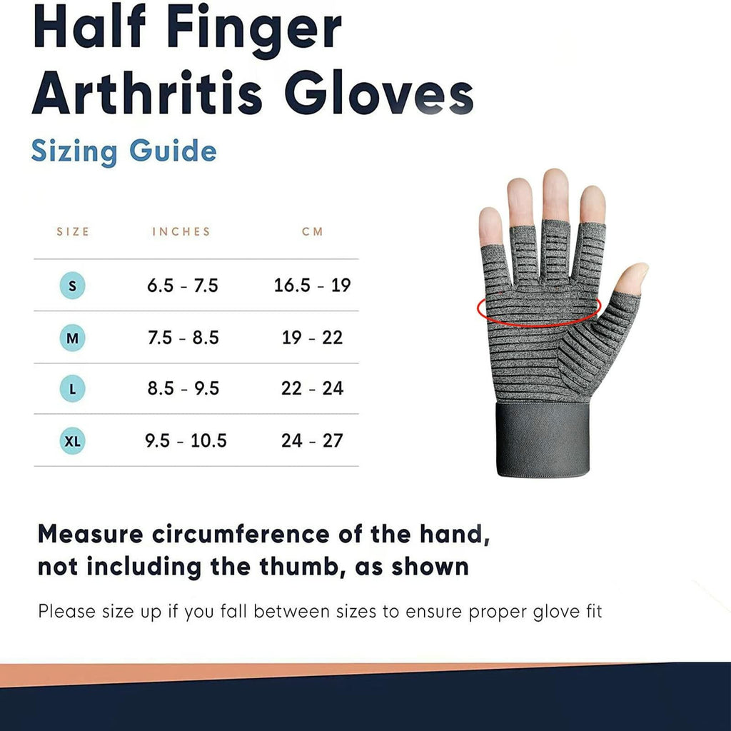 VigorGlove Copper Fit Arthritis Gloves Adjustable Belt Anti-Slip Black 2 Pairs M
