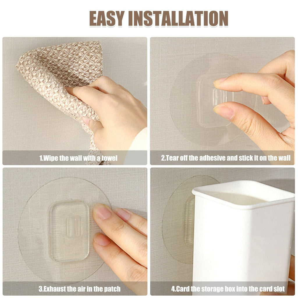 ORIJOYNA 2 Pack Wall Mounted Self-Adhesive Toothbrush Holder White
