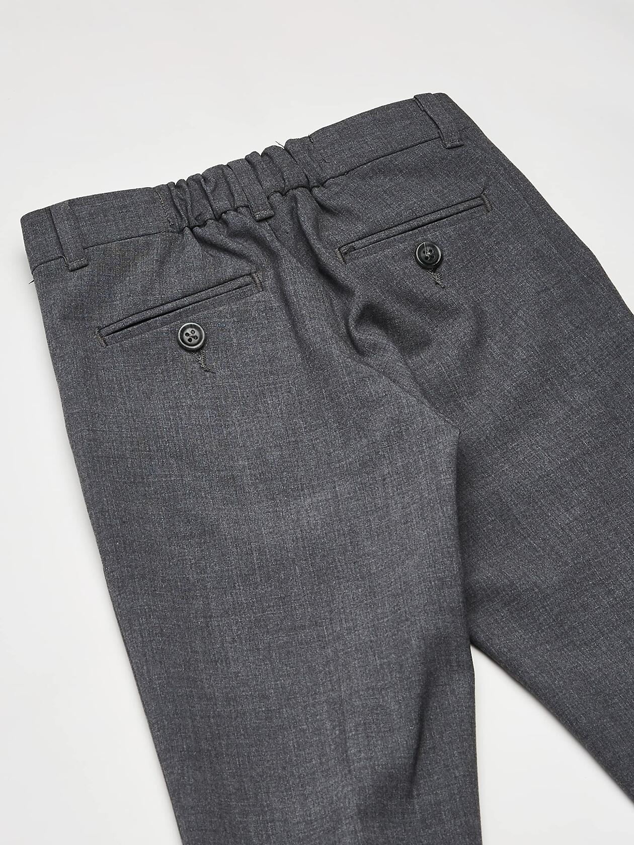 Calvin Klein Boys Flat-Front Bi-Stretch Pant Straight Leg Grey Heather Size 14