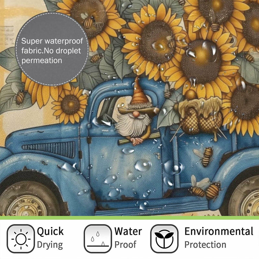 TIPIPARK Sunflower Shower Curtain 72x72 Waterproof Polyester with 12 Hooks