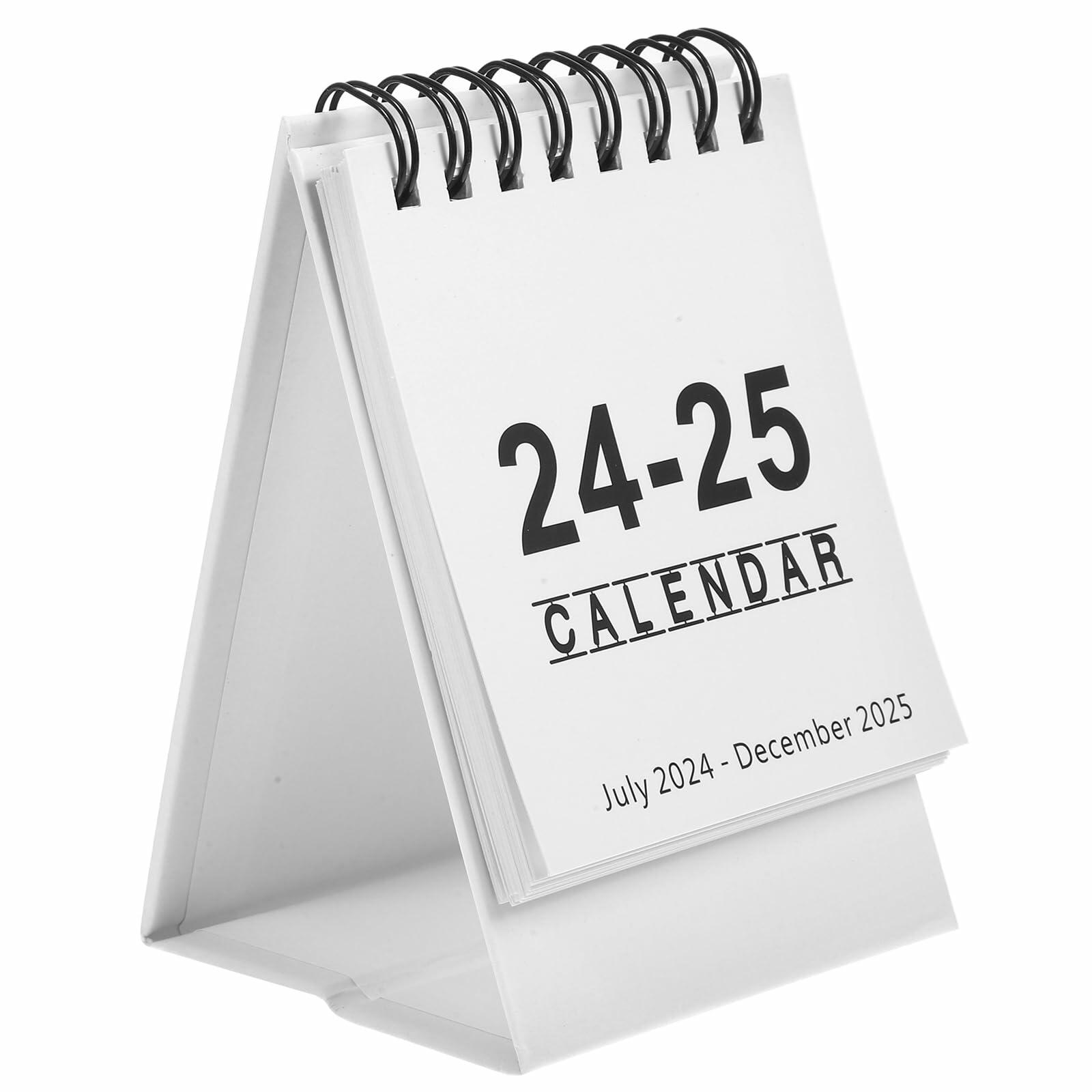 Light House Mini Desk Calendar 2024-2025 White July 2024-Dec 2025