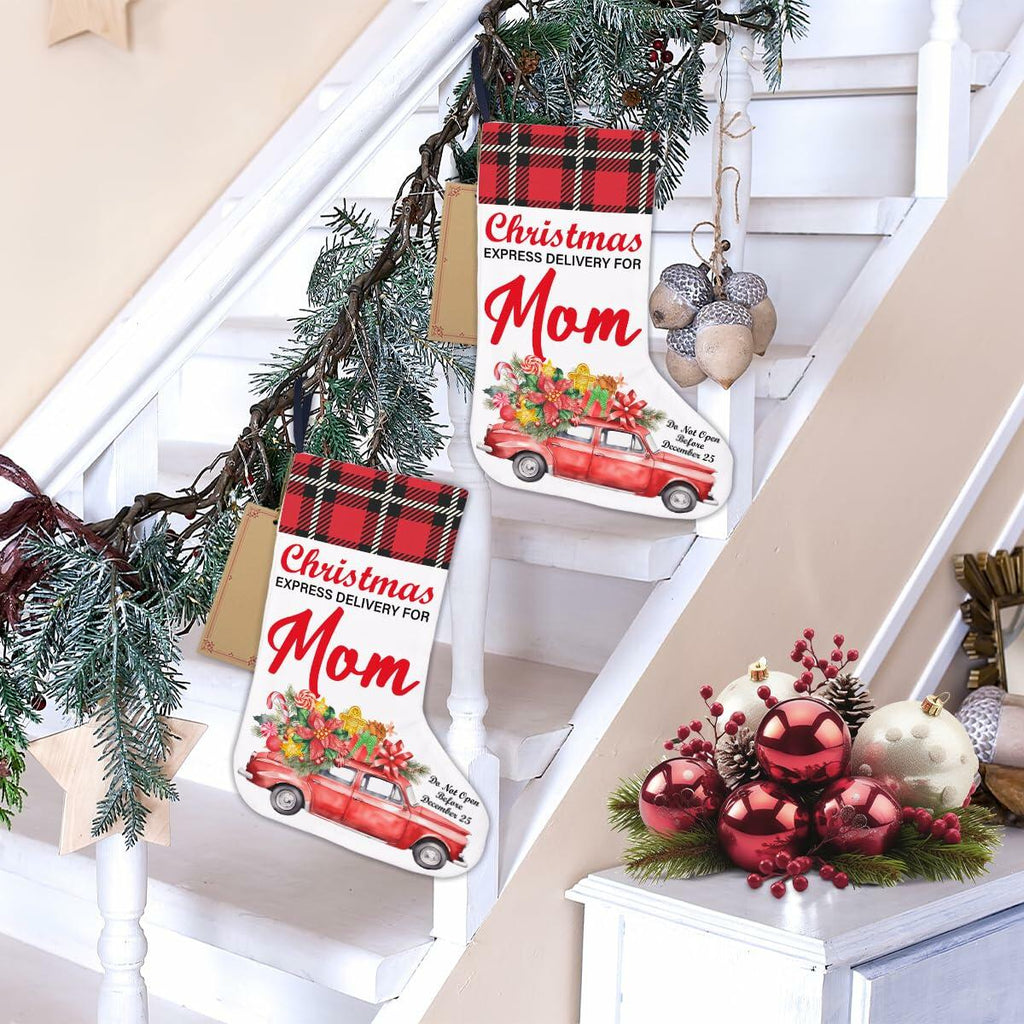 TSUYAWU Mom Christmas Stocking Hanging Decoration 18x12 Inch Xmas Holiday