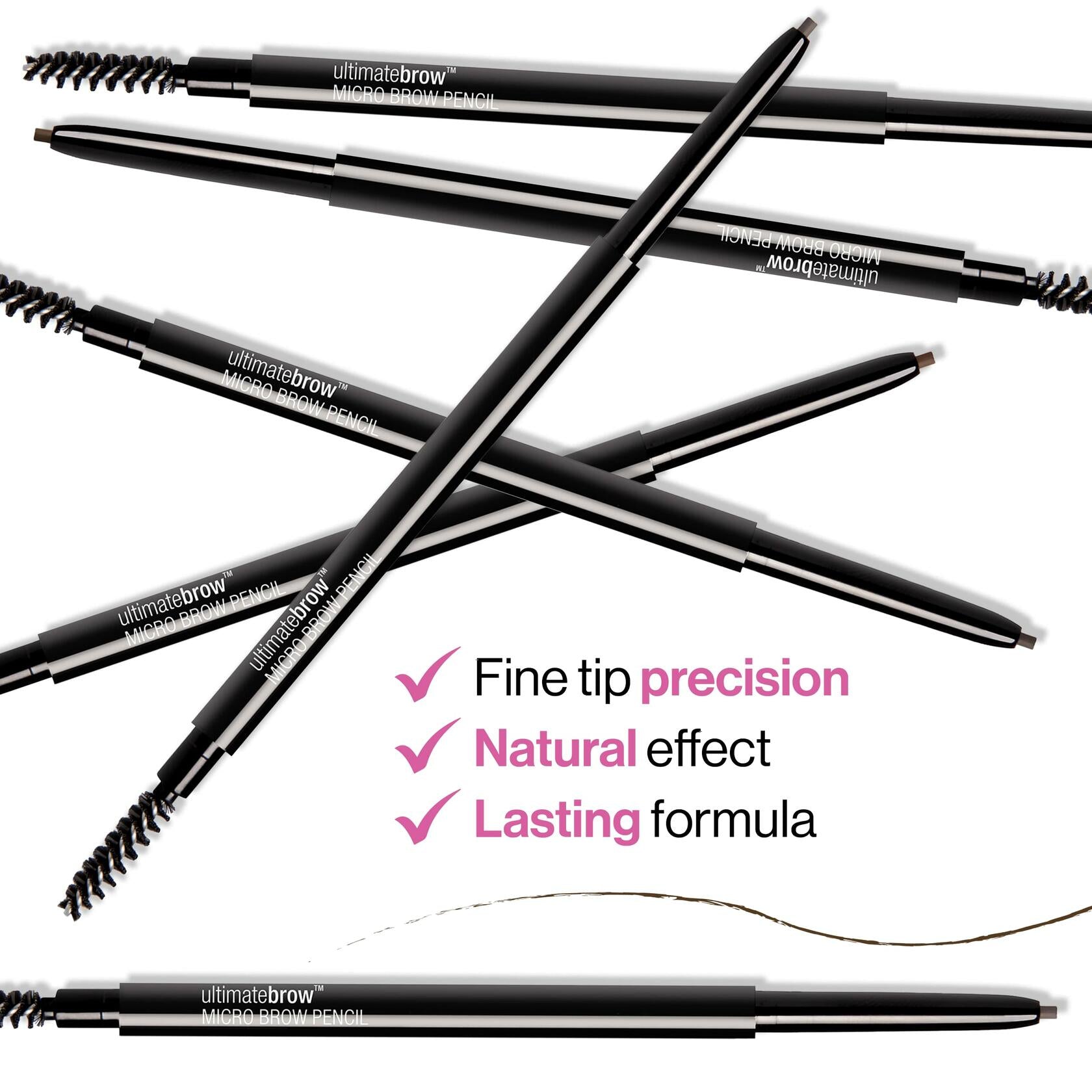 wet n wild Ultimate Brow Micro Eyebrow Pencil Soft Brown 1.5mm Tip 1 Count
