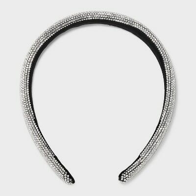 A New Day Rhinestone Headband Silver Gleaming Rhinestone Lined