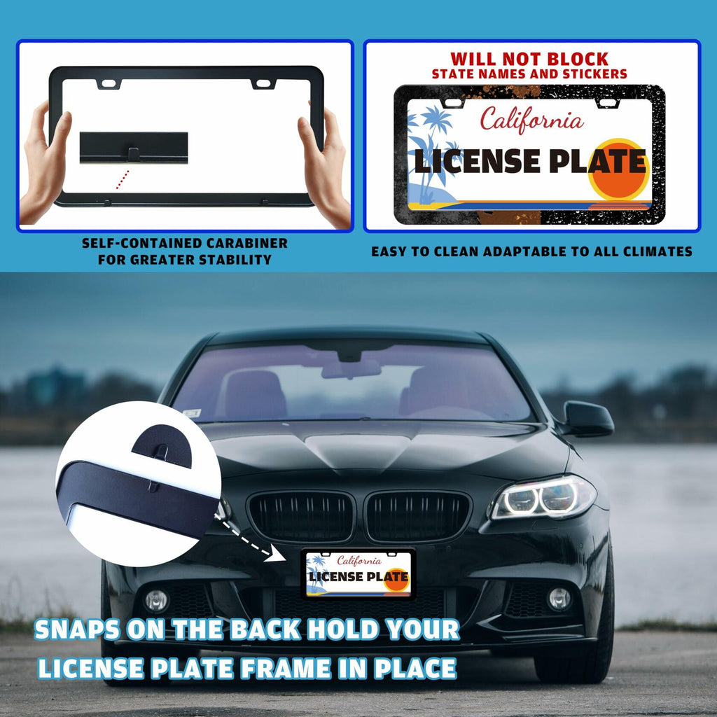 Cassette Music Tape License Plate Frame Stainless Steel 6.3x12.2 in