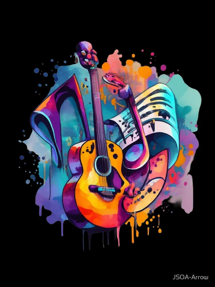 Gitar watercolor painting