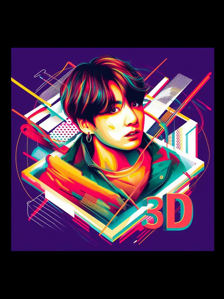 Jungkook 3D Song Inspired Graphic Art - A Tribute to the BTS Star