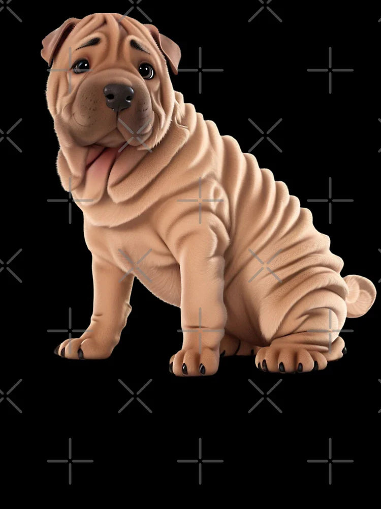 Animated Shar Pei in 3D style