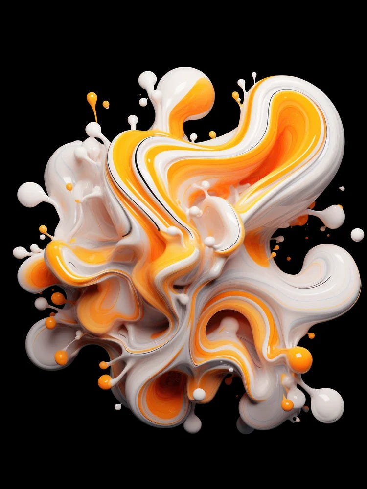 Orange Organic Abstract 3D Shape