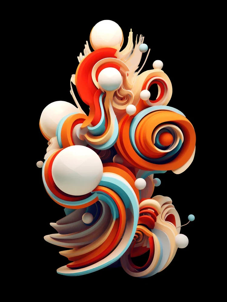 Orange Organic Abstract 3D Shape