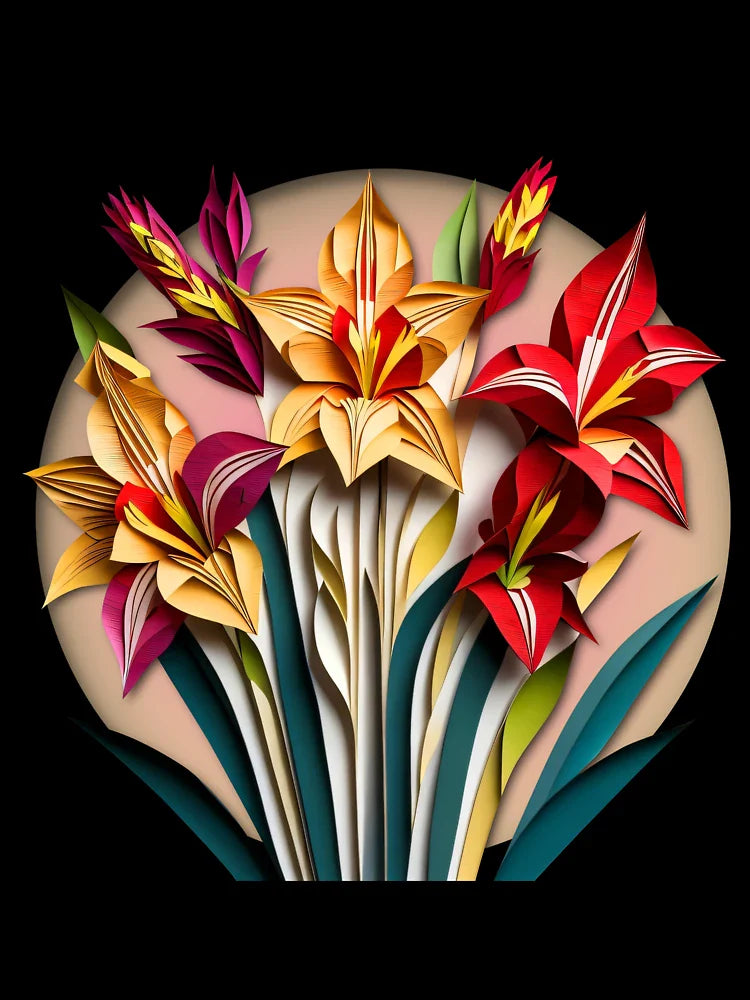 Beautiful Gladioli With 3D Effect
