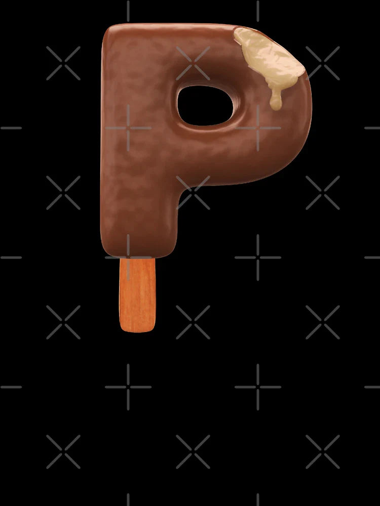 P Ice Cream P Letter 3d Alphabet Chocolate