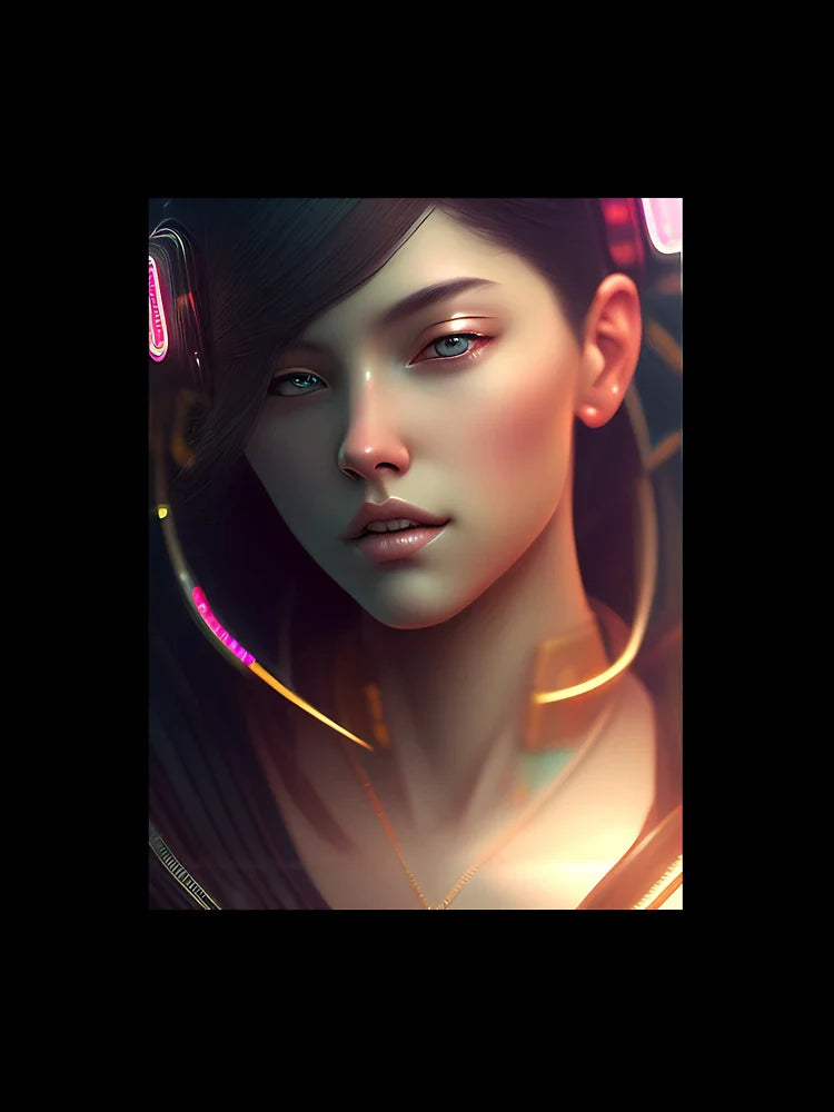 Copy of beautiful cute girl in futuristic style