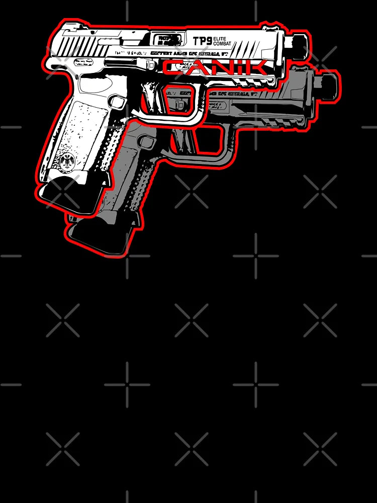 Canik TP-9 TP9 Pistol 3D Retro Anime Gun - Grey Wolf